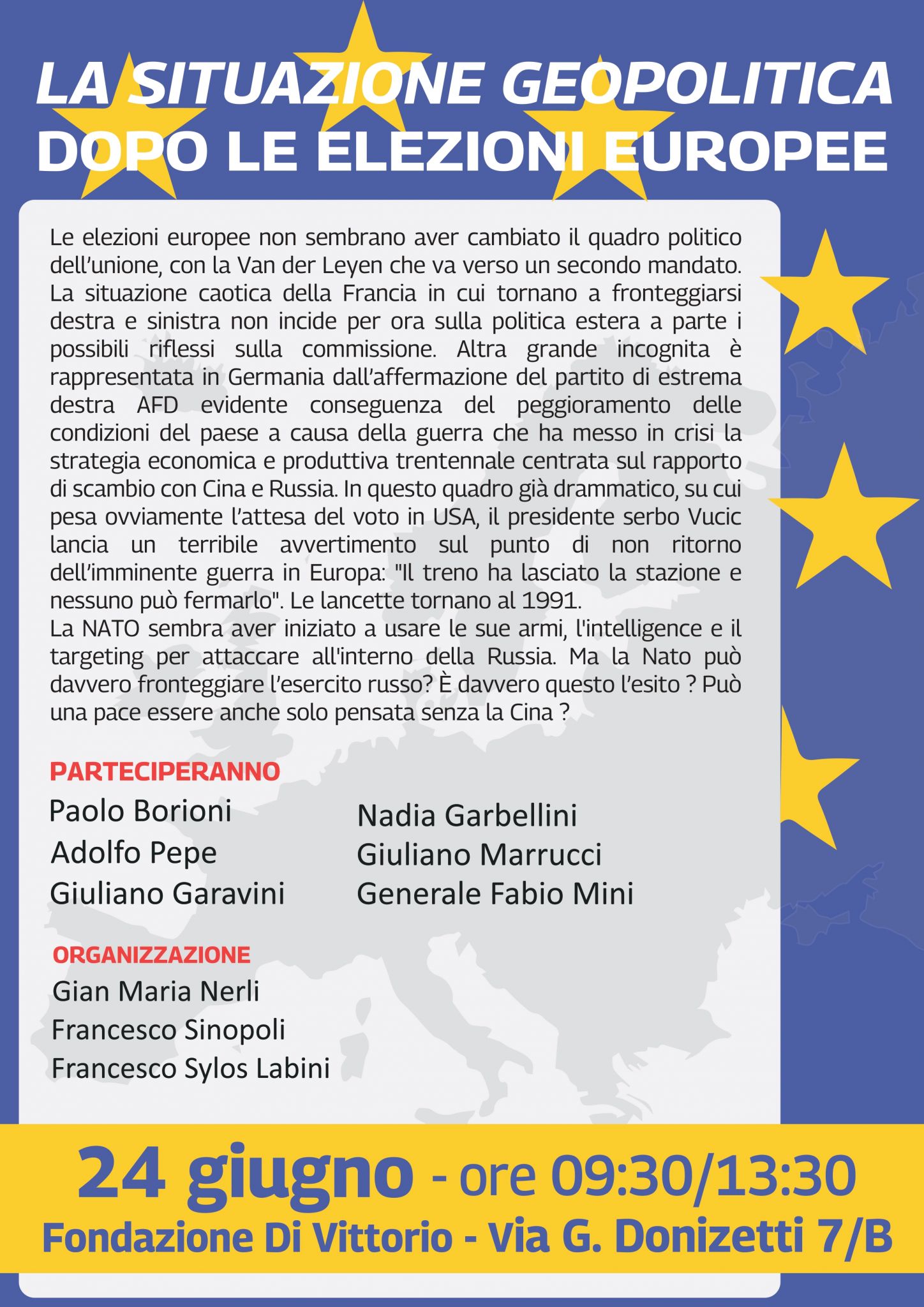 LA SITUAZIONE GEOPOLITICA DOPO LE ELEZIONI EUROPEE