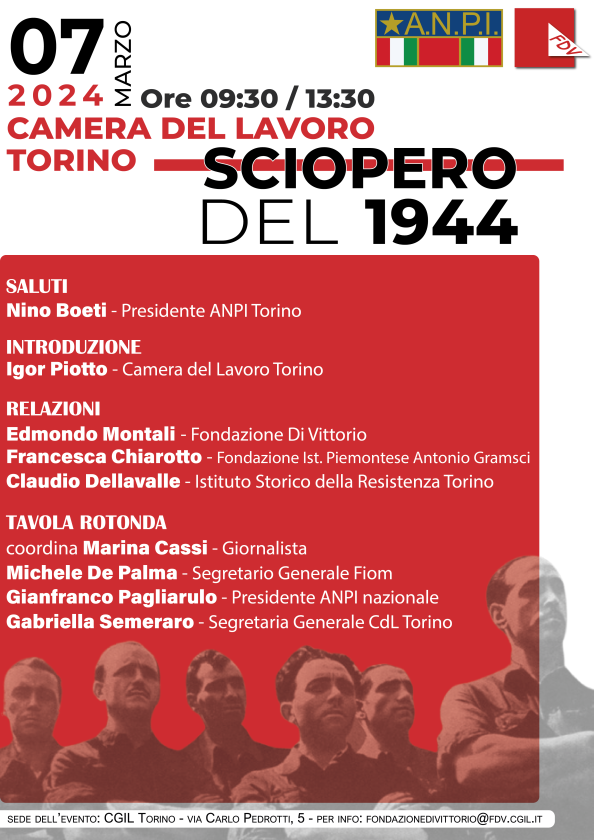 Convegno “Sciopero del 1944” – 7 marzo 2024