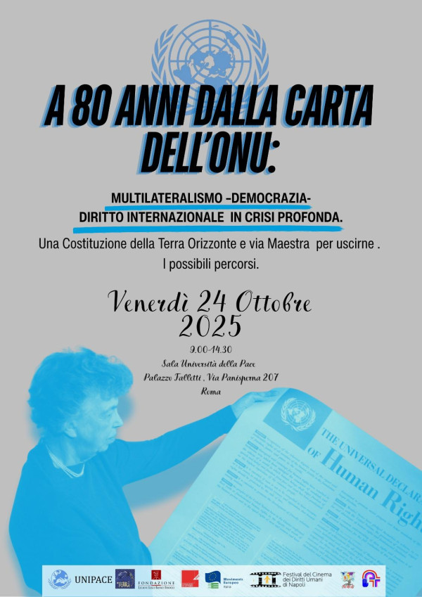 a 80 anni dalla carta dell'onu, con informazioni logistiche del convegno