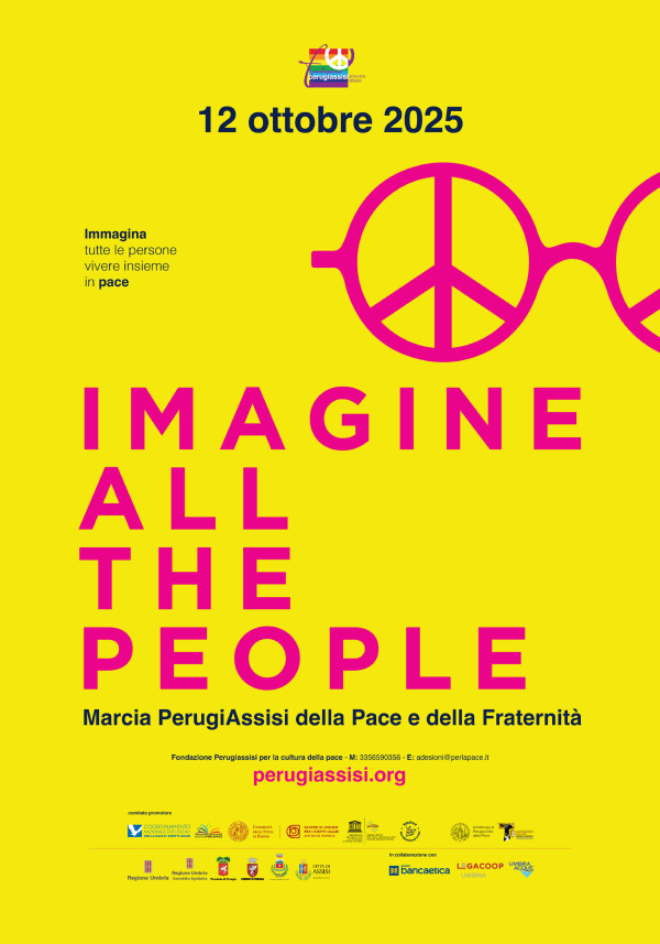 Grafica relativa alla marcia per la pace da perugia ad assisi