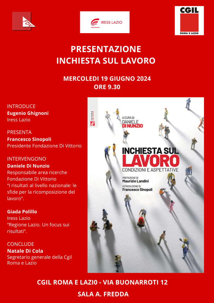 INCHIESTA SUL LAVORO: PRESENTAZIONE CON IRESS LAZIO